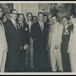 Bancada do PTB da ALMG em visita oficial ao Presidente Juscelino Kubitschek, no Palácio do Catete, logo após sua posse – 15/11/1956.