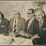 Jango endereça esta foto ao Deputado Cintra. Deputado Moreira Junior, Deputado Euclides Cintra, Deputado Castelar Guimarães – 10/07/1960.