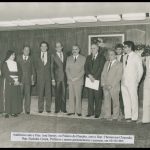 Audiência com Pres. José Sarney, Palácio do Planalto, com o Dep. Christovam Chiaradia, Dep. Euclides Cintra, Prefeitos, outros parlamentares e pessoas avulsas  – 02/10/1985.